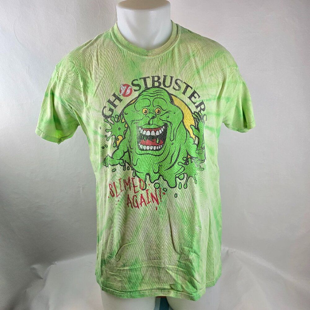Ghostbusters T Shirt Mens Large Green Slimed Again Tie Dye Hybrid Graphic Tee